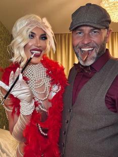 Amanda Leigh and Alex Christian in 1920s-style costumes.
