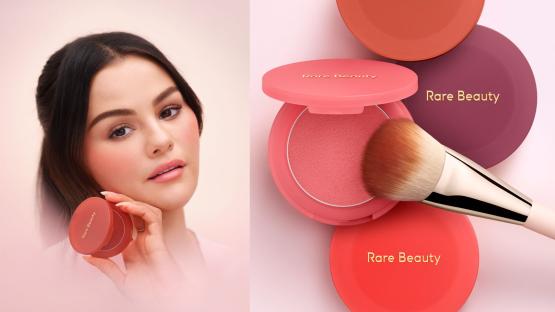 Rare Beauty blush and brush.