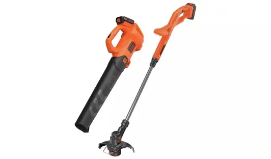 Black & Decker 18V cordless leaf blower and trimmer.