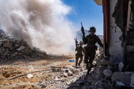 Israeli soldiers in the Gaza Strip during an operation.