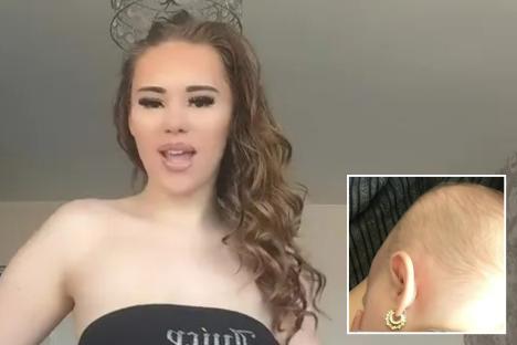 I’m slammed for piercing my baby’s ears with hoops, trolls say it’s so ‘council estate’ & call her a ‘baby doll chav’