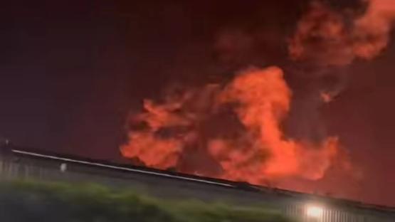Blackburn fire: Massive inferno breaks out sending plumes of thick smoke into the sky after loud explosions heard