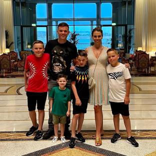 Danielle Lloyd with her family.