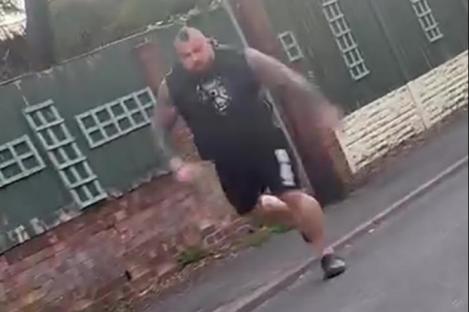 Shock moment ex-World’s Strongest Man Eddie Hall chases driver screaming ‘I’ll rip your f***ing head off’ in clash