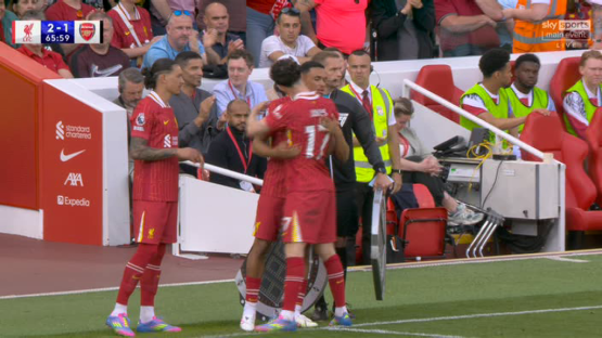 Liverpool players celebrating a goal.