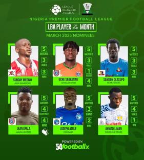 NPFL: March nominees unveiled for POTM