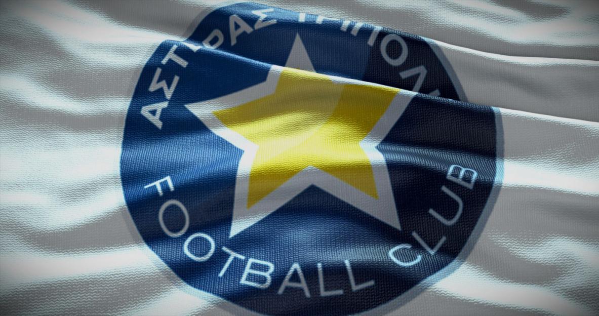 Barcelona, Spain - 17 September 2022: Logo of Asteras Tripolis FC, a football club. 3D illustration, Illustrative Editorial.