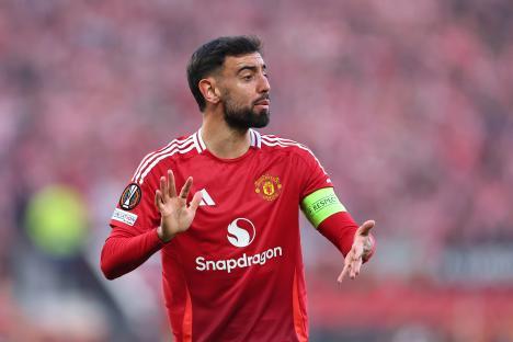 Bruno Fernandes of Manchester United during a soccer match.