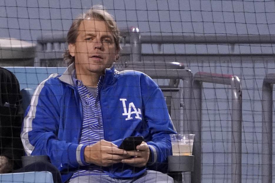 Todd Boehly, Los Angeles Dodgers co-owner, at a baseball game.