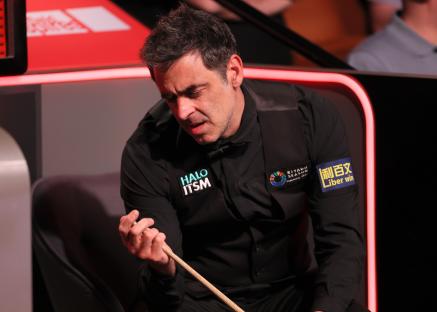 Ronnie O'Sullivan at the Halo World Snooker Championship.