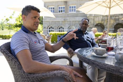 Dave Kid interviewing Crystal Palace legends John Salako and Andy Gray.