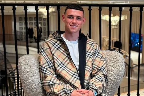 Man City ace Phil Foden poses for snaps kitted out in full Burberry at store as he promotes the luxury brand