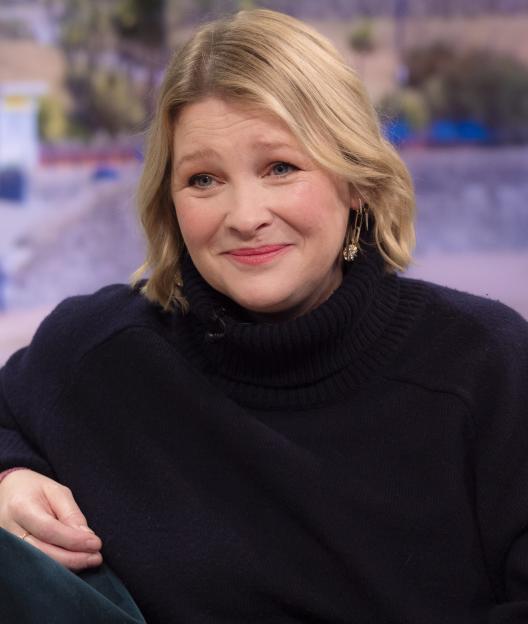 Joanna Page smiling during an appearance on "Good Morning Britain."