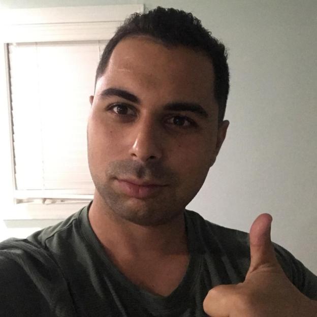 Man giving thumbs up.