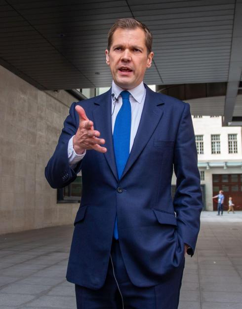 Robert Jenrick, Shadow Justice Secretary, speaking outside the BBC.