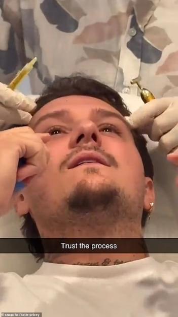 Man receiving a cosmetic treatment.