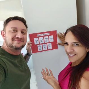 A couple displays a weekly sex schedule.