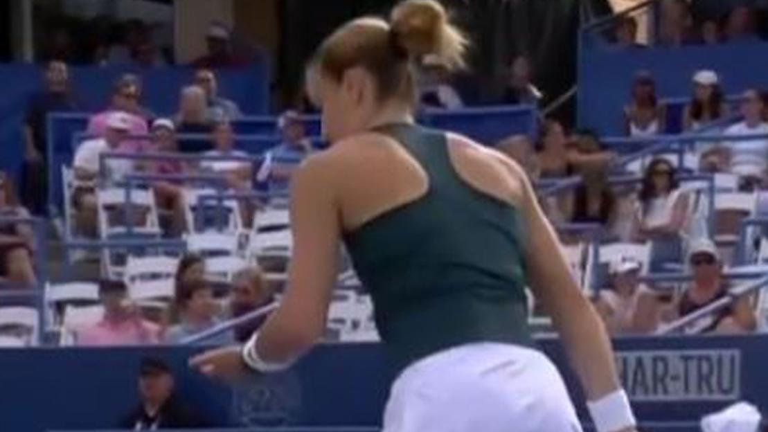 Moment tennis star saves bug from being squished on court… just for ball boy to kill it seconds later