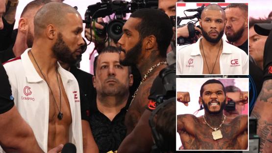 Chris Eubank Jr looks like a ghost as he vows to inflict serious pain while Conor Benn is hit with ‘mother hen’ fan jibe