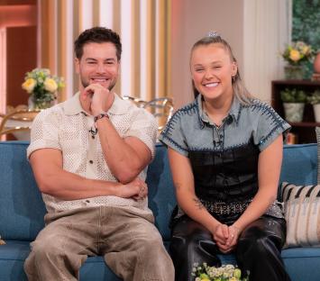 Chris Hughes and JoJo Siwa on a TV show.
