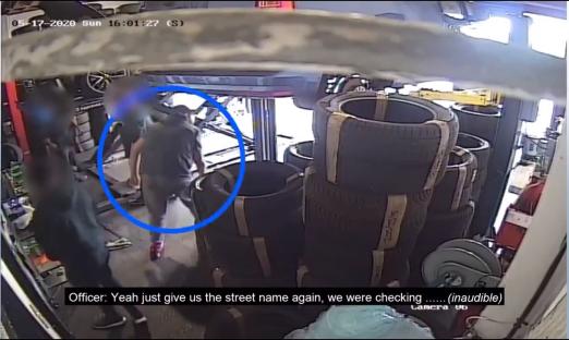 CCTV footage of a hitman realizing his crime was recorded.