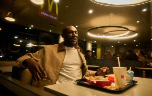Stormzy eating a McDonald's meal.