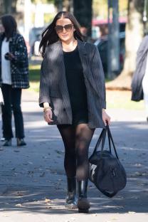 Elyse Hibbs arriving at Cardiff Crown Court.
