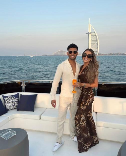 Couple on a yacht in Dubai.