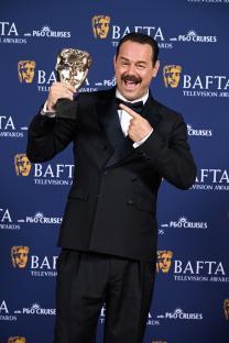 LONDON, ENGLAND - MAY 11: Danny Dyer poses with the Male Performance in a Comedy Programme Award for 'Mr Bigstuff' inside the Winners Room at the 2025 BAFTA Television Awards with P&O Cruises at The Royal Festival Hall on May 11, 2025 in London, England. (Photo by Kate Green/BAFTA/Getty Images for BAFTA)