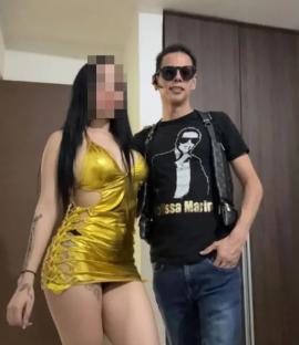 Photo of Oscar Alejandro Marn Ramirez with a woman; her face is blurred.