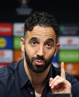 Ruben Amorim, Manchester United manager, at a press conference.