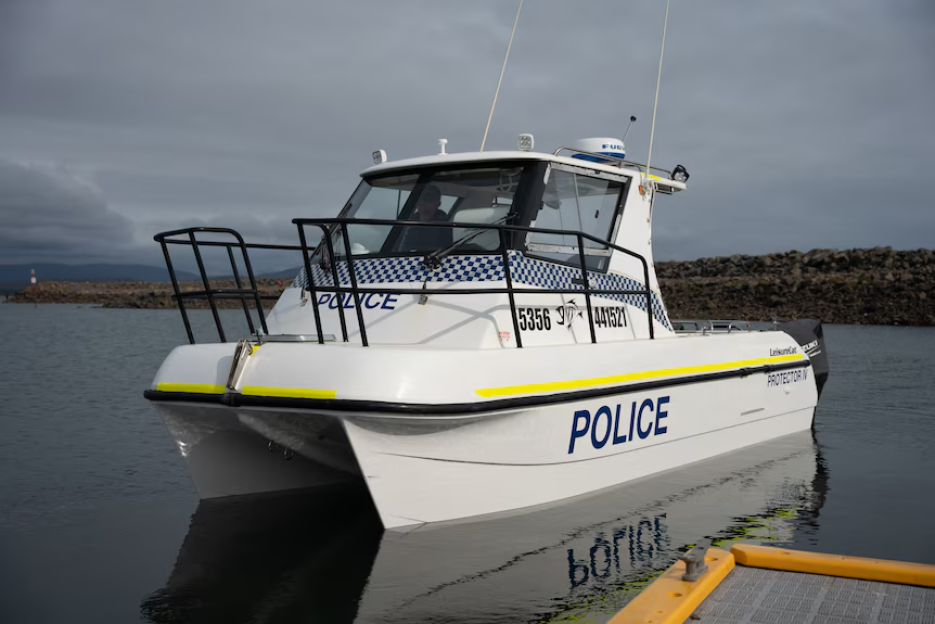 Police boat involved in Bass Strait search.