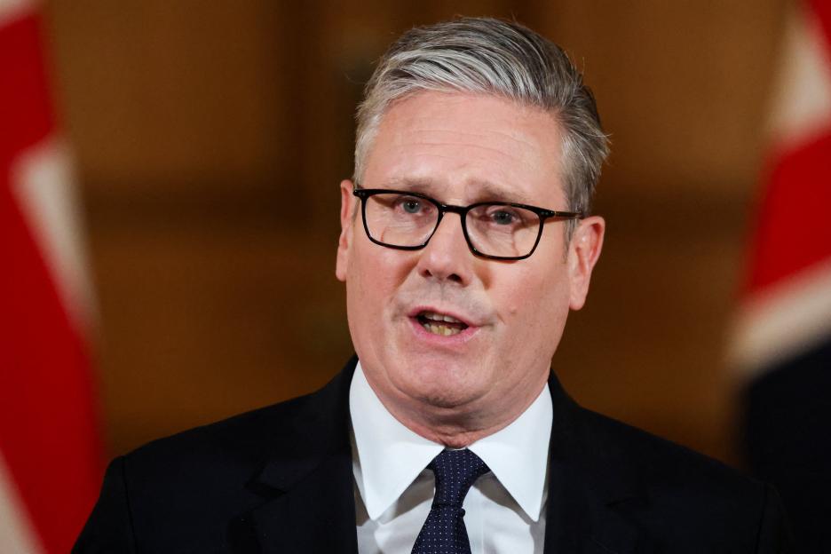 UK Prime Minister Keir Starmer giving a statement at 10 Downing Street.