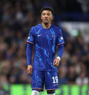 LONDON, ENGLAND - APRIL 17: Chelsea's Jadon Sancho during the UEFA Conference League 2024/25 Quarter Final Second Leg match between Chelsea FC and Legia Warszawa at Stamford Bridge on April 17, 2025 in London, England. (Photo by Rob Newell - CameraSport via Getty Images)