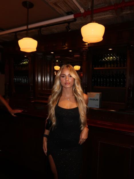 ‘World’s most beautiful footballer’ smoulders in plunging black dress as fans gasp ‘my jaw dropped’