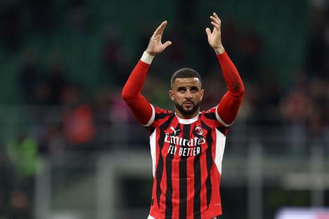 Kyle Walker of AC Milan celebrating.