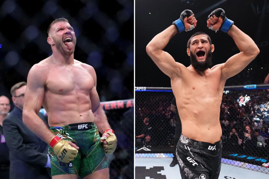 An image collage containing 2 images, Image 1 shows Dricus du Plessis celebrating his UFC 305 victory, Image 2 shows a man in a ufc ring with his arms in the air