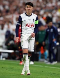 BILBAO, SPAIN - MAY 21: Son Heung-Min of Tottenham Hotspur is seen during the UEFA Europa League Final 2025 between Tottenham Hotspur and Manchester United at on May 21, 2025 in Bilbao, Spain. (Photo by Ian MacNicol/Getty Images)