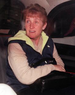 Peggy Gallagher, mother of Noel and Liam Gallagher, leaving a London hospital after the birth of her granddaughter.