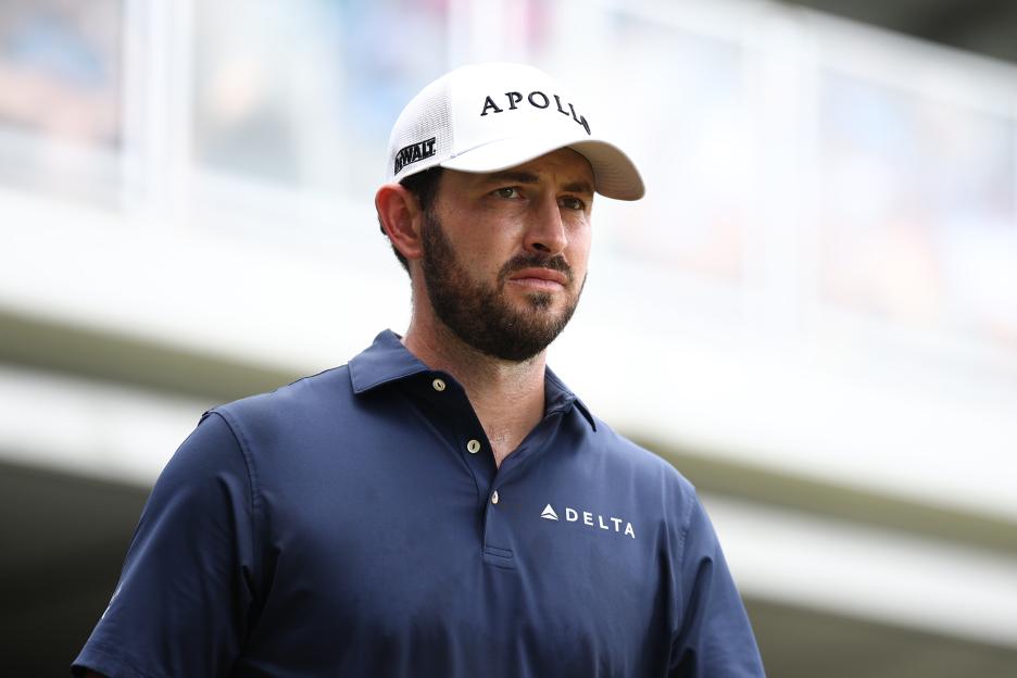 Patrick Cantlay looking on from the first tee during the final round of the TOUR Championship.