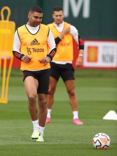 Casemiro of Manchester United in training.