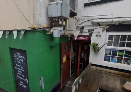 The Gresham House Inn entrance in Dawlish.