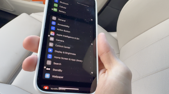 iPhone settings menu.