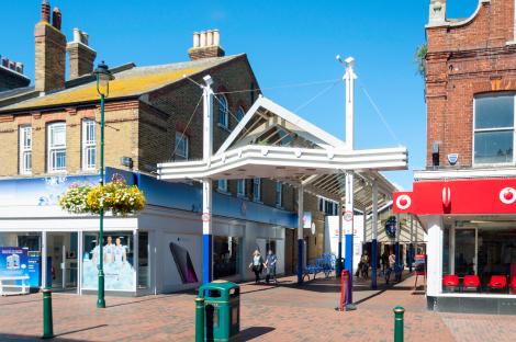 Entrance to the Forum Shopping Centre in Sittingbourne, Kent.