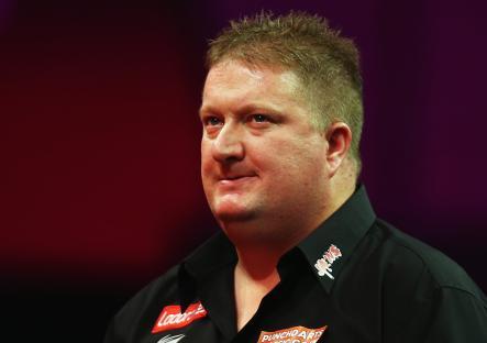 Colin Lloyd of Great Britain at the 2014 World Darts Championship.