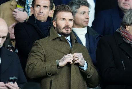 David Beckham, Inter Miami co-owner, at a soccer match.