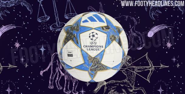 UEFA Champions League soccer ball with zodiac constellations.
