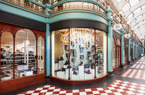 Sims Footwear shop in Birmingham's Great Western Arcade.