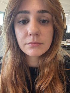 Close-up of a woman's face.