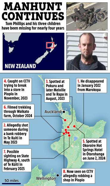 Illustration of Tom Phillips manhunt timeline in New Zealand.